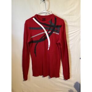 2689 DC Shoes Waffle Long Sleeve Shirt Men's Size Large L Adult Red